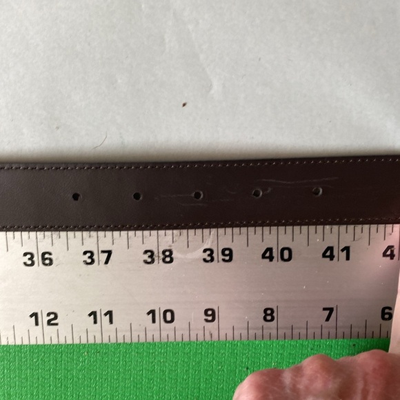 R. Armony brown animal print leather belt 36.5-40.5” - Picture 2 of 4